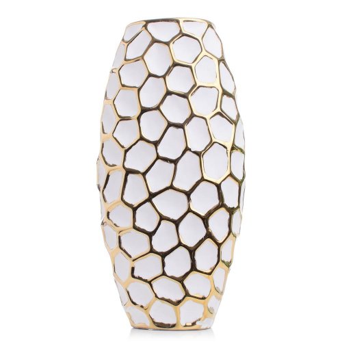 Váza biely vzor porcelán 15*8.5*30.7cm