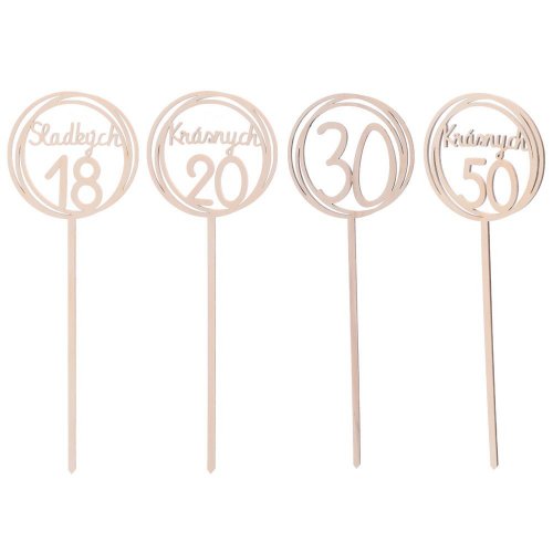 Zápich drevo k narodeninám 10x30cm č.18