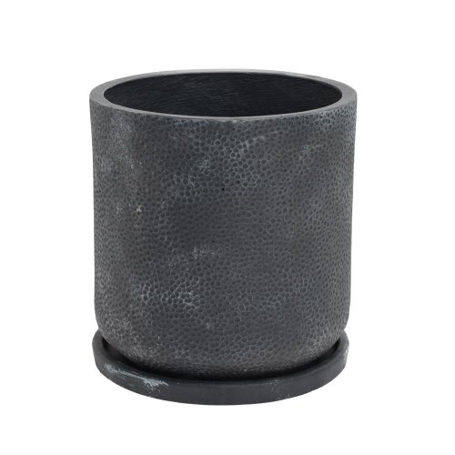 J147 kvetináč + miska belle antik čierna 30x31cm s