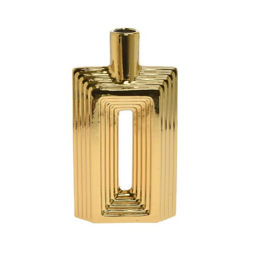 Váza keramika 15x6x28cm zlatá