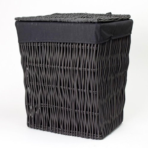 353fl/s prútený koš čierny   l:44x35x52cm