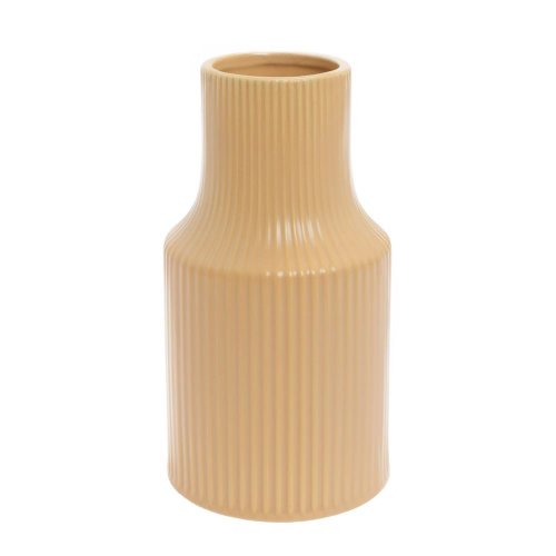 Váza pruhy keramika 9,8x18,5cm hnedá