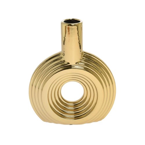 Váza keramika 17,5x5x21,5cm zlatá