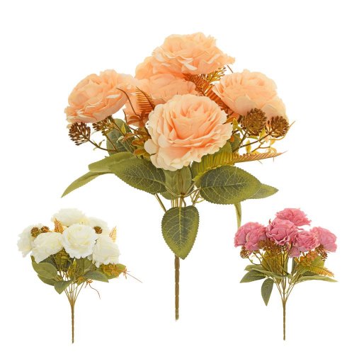 Kytica ruža, zeleň mix/3f 35cm