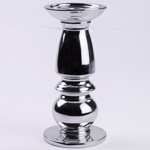 Svietnik strieborný porcelán 10.9*10.9*22cm