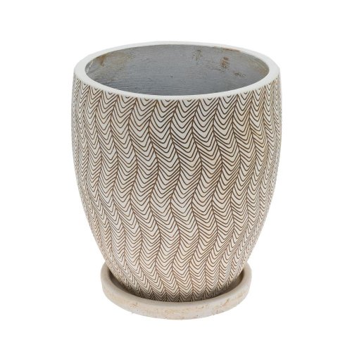 J131 kvetináč + miska lala béžová 34x34cm m