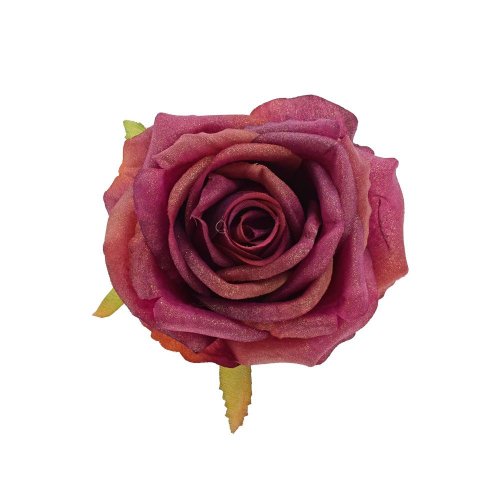 Hlava ruža fialová trblietavá 10cm