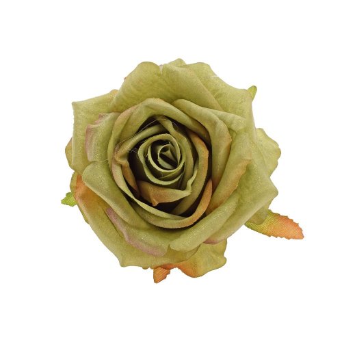 Hlava ruža zelená trblietavá 10cm
