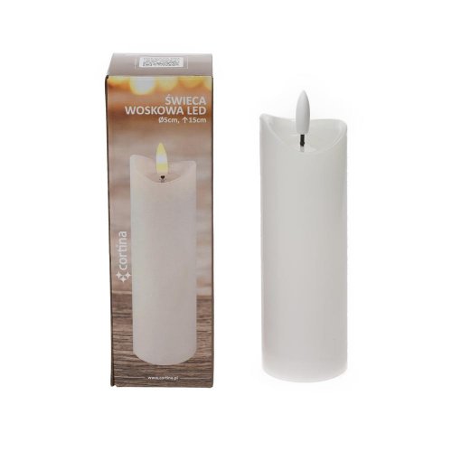 Svet.led roztaveny vosk biely 15x5cm 9/25