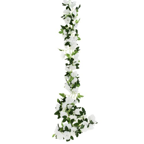 Girlanda ruža biela, zeleň 168cm