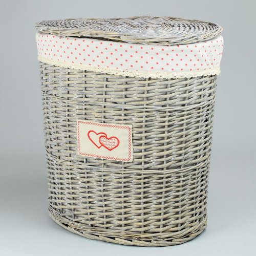 354fl/s prútený koš s/3 šedý vzor bodka l:49x38x55cm