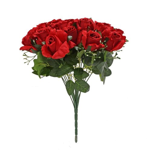Kytica ruža červená, gypsa, zeleň 35cm