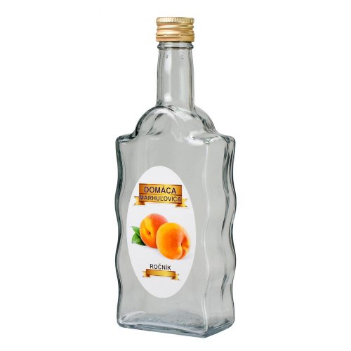 Fľaša sklo 500ml marhuľovica s uzáverom