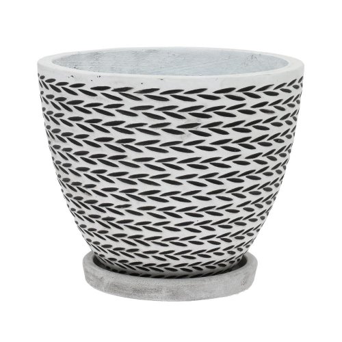 J45 kvetináč + miska eve white 30cm h24,5cm m