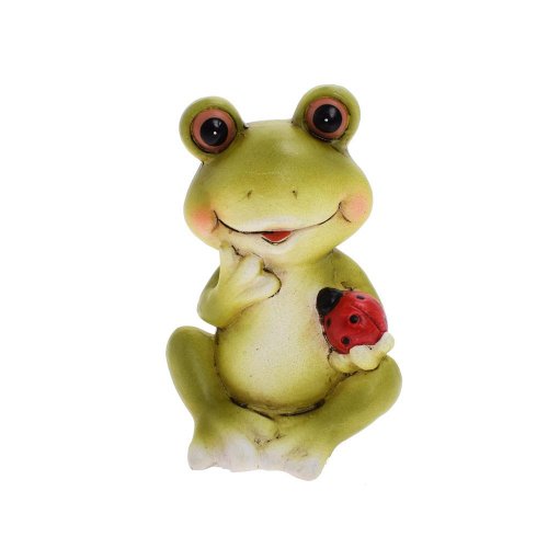Žaba s lienkou zelená keramika 9*8,5*13cm