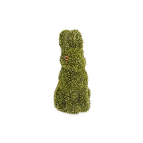 Zajac sediaci zelený mach, polyst. 12*6*5cm