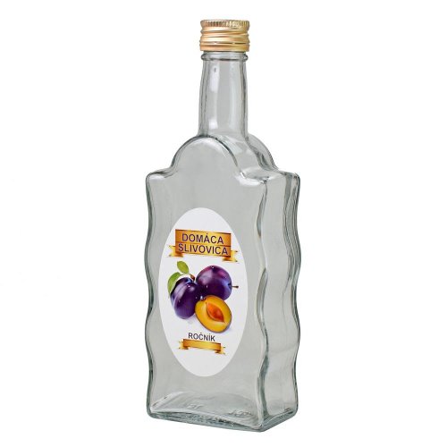 Fľaša sklo 500ml slivovica s uzáverom