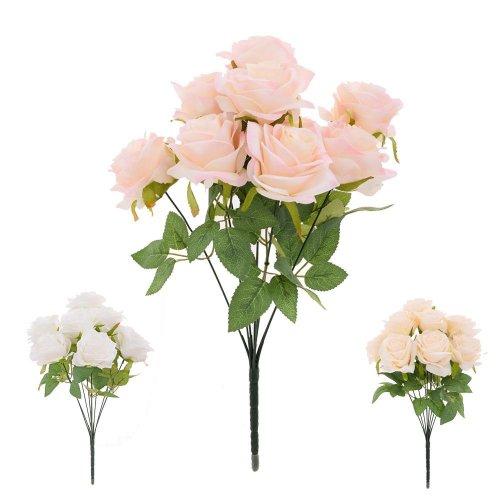 Kytica ruža, zeleň mix/3f 39cm