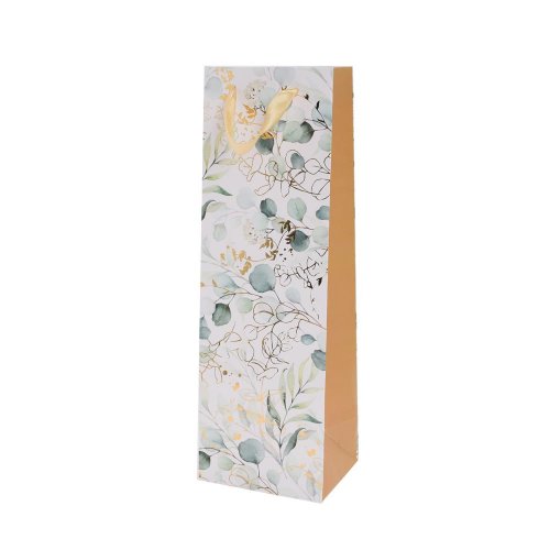 Agb1100204 taška darč.12x37x10cm eucalyptus leaves