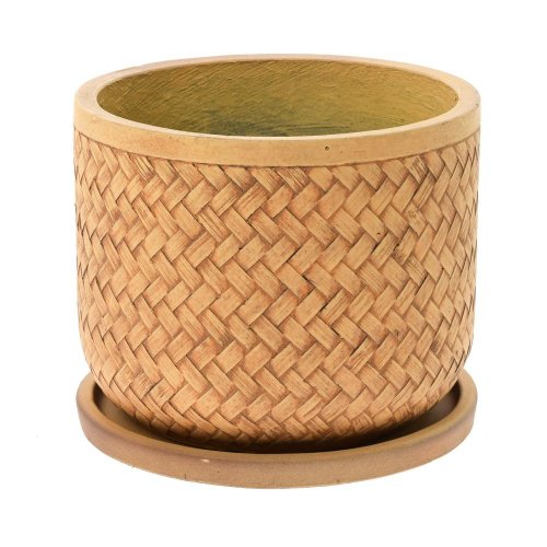 J12 kvetináč + miska lucy sv.hnedá  37xh30,3cm l