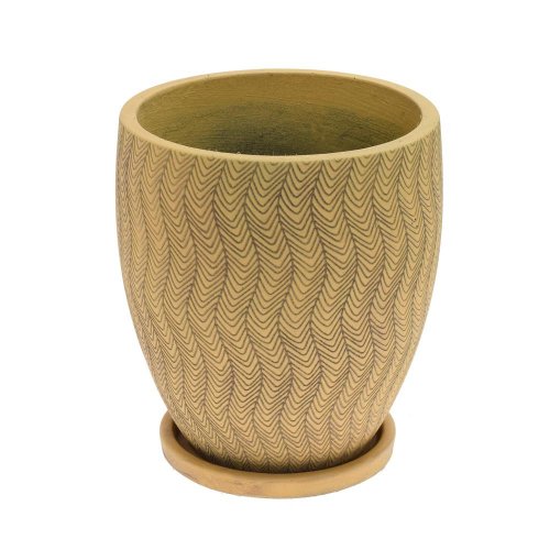 J133 kvetináč + miska lala horčicová 44x43,5cm l