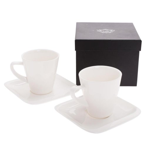 Šálky s/2 s podšálkou biela espresso