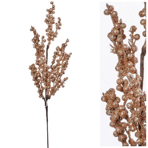 Konár bobule medené 44cm - Vianočné dekorácie