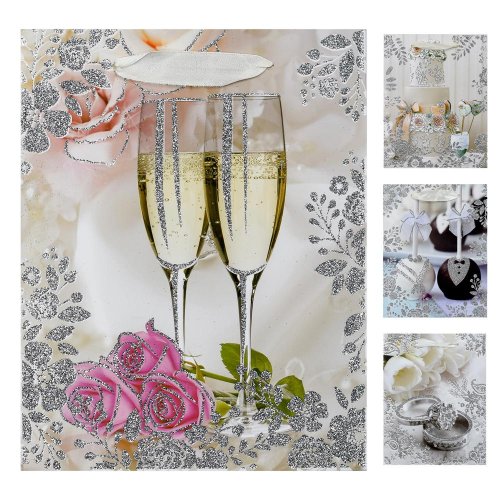 Darčeková taška s 23×18×10 svadba gliter