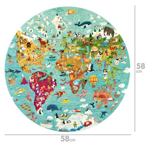 Puzzle okrúhle 150 dielov boppi - mapa sveta brp004