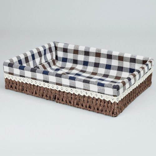 Prútený koš s/3 hnedý vzor kocka 30x40x10cm