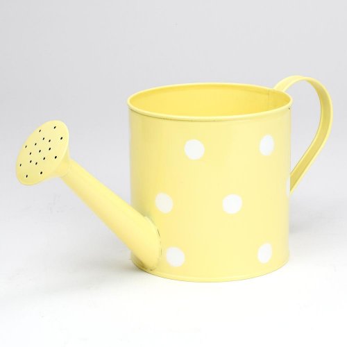 Váza krhla malá kov žltý veľké bodky  v:13x13cm super cena