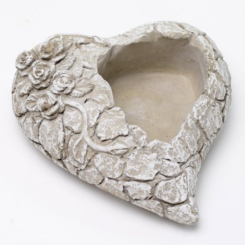 Obal srdce cement šedé 16x17.5x7cm