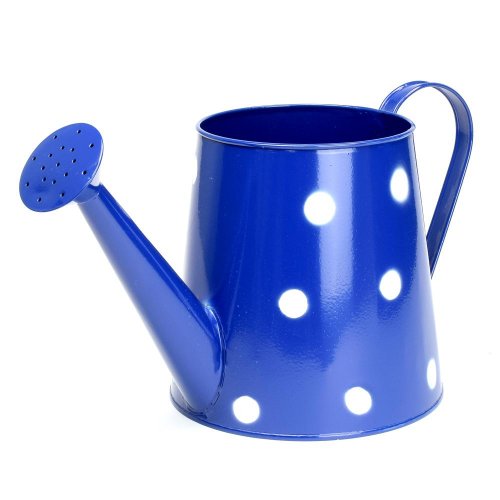 Váza krhla ružica kov modrá veľké bodky v:16x12cm super cena