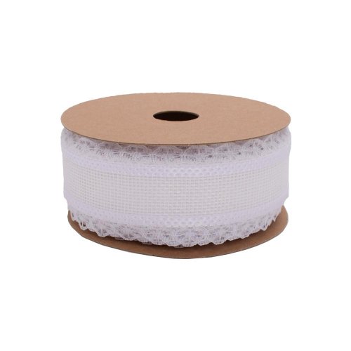 Stuha biela 3,8cmx10y/ws-434