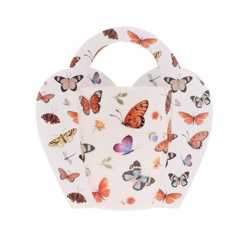 Šálka 350 ml v košíku motýle