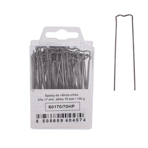 Spony upínacie 100g 17/70mm vlnka