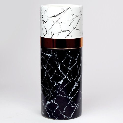 Obal váza mramor bieločierny 35x13cm