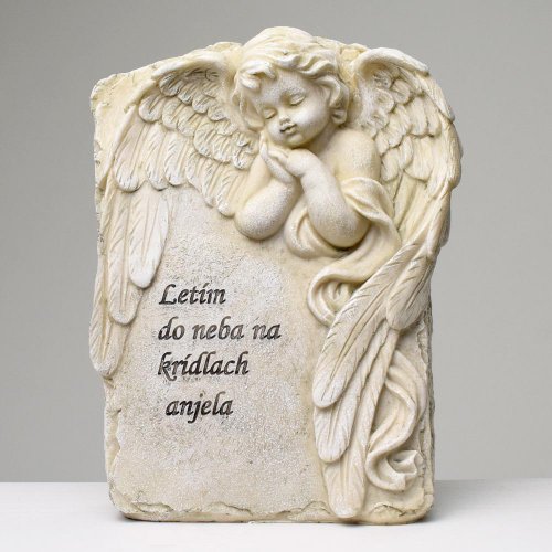 Anjel sivý 20x8,5x26cm polyres