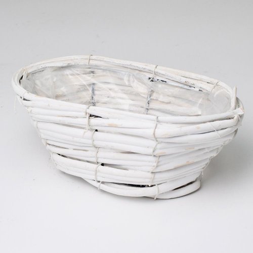 Obal oval prútie biely 25x13x9cm