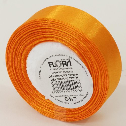 Saten stuha 20mm/15m oranžová farba 017
