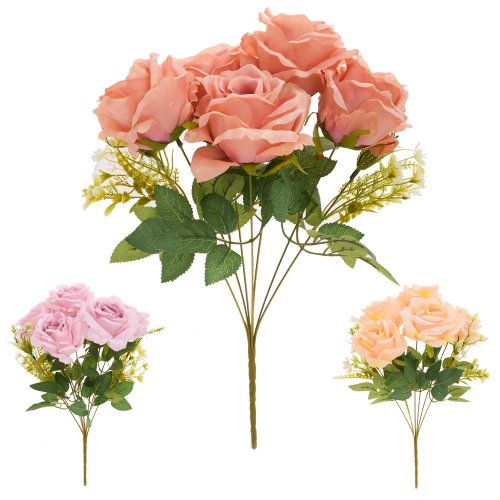 Kytica ruža x7 40cm mix/3 pastel f