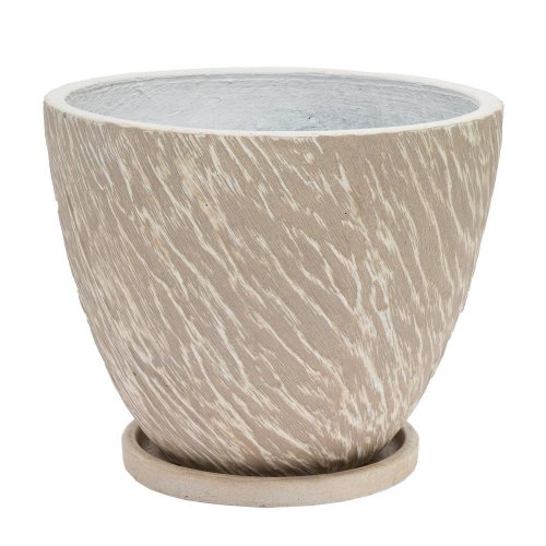 J36 kvetináč + miska nova krém 44xh36cm l