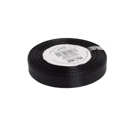 Saten stuha 10mm/15m čierna farba 039