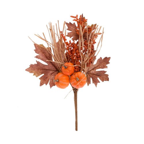 Zápich tekvice, javor.list, guličky oranžový 36cm