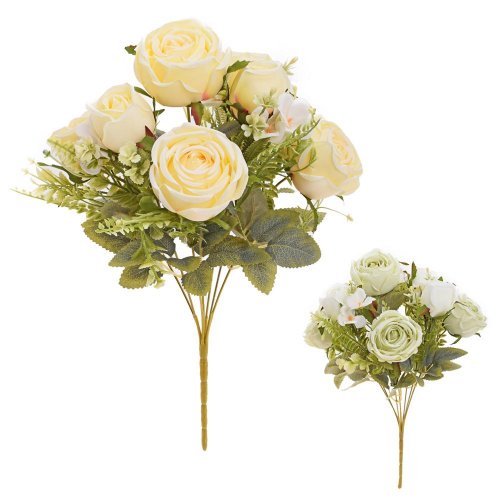 Kytica ruža, drob.zeleň mix/2f 35cm