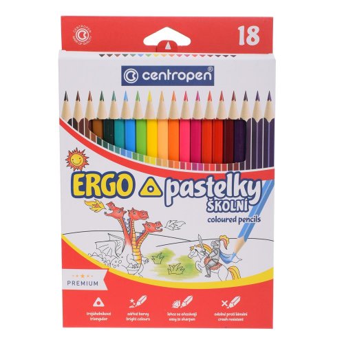 Pevná cena pastelky 9521/18 trojhranné centropen