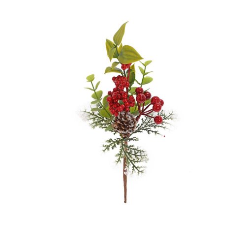 Zápich šiška, čer. guličky, zeleň 24cm - Lampáše
