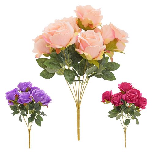 Kytica ruža x7 45cm mix/3f