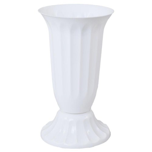 064 váza uh vrúbkovaná 14 biela /14xv24cm/