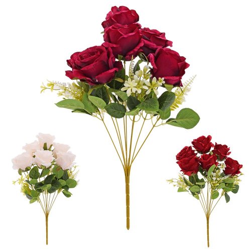 Kytica ruža x9 48cm mix 3f